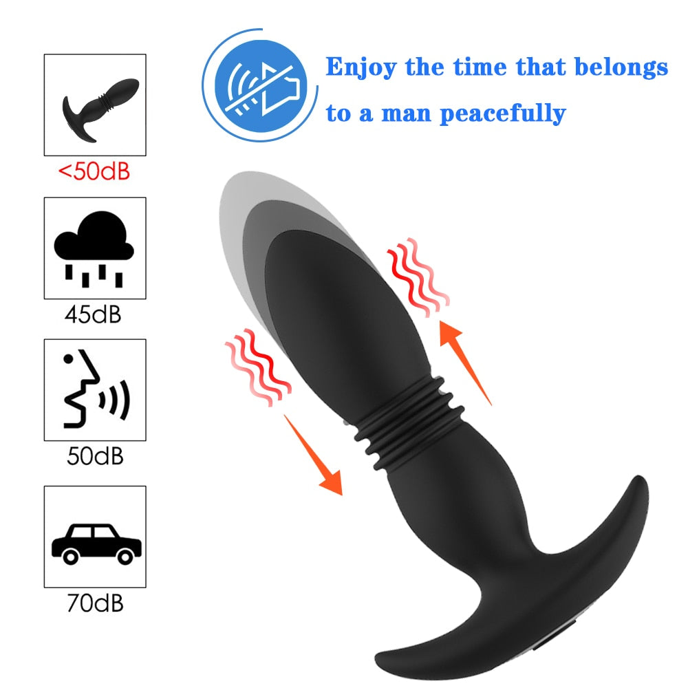 3 Folds Thrusting Vibration Butt Plug & Prostate Massager - Lusty Age
